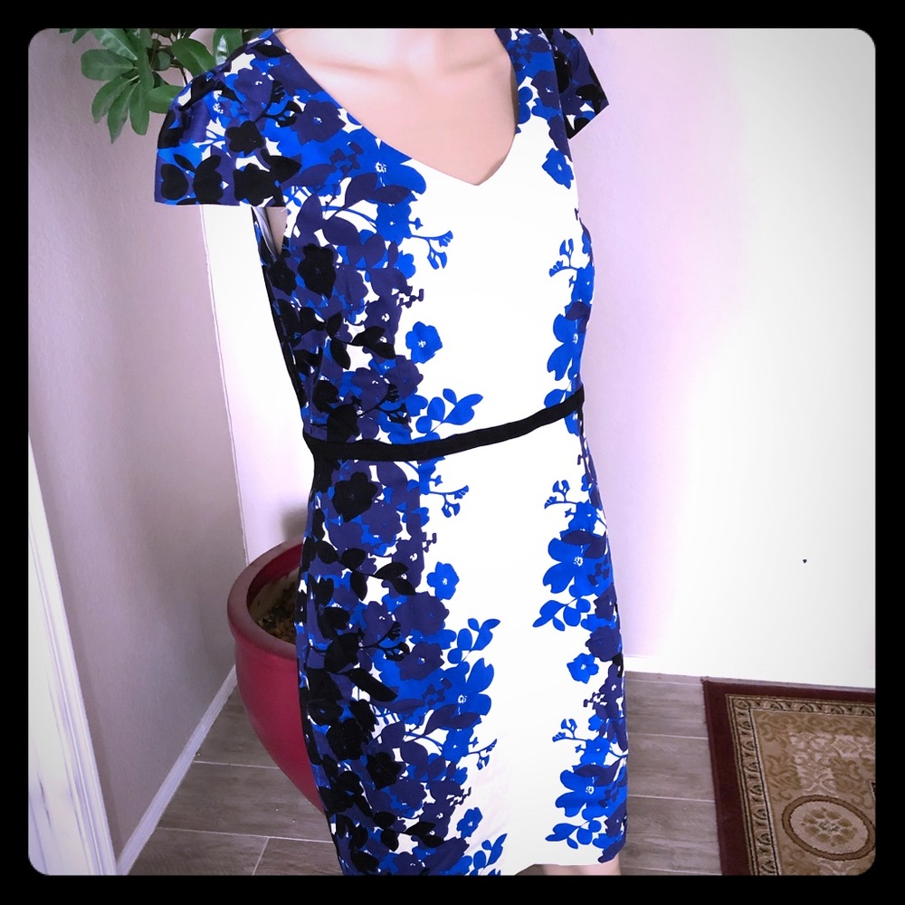 Blue and white dress
